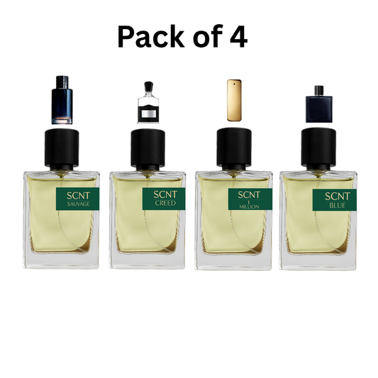 Pack of Four Scnt Sauvage, Scnt Creed, Scnt 1 Million, and Scnt Blue
